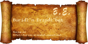 Burián Erzsébet névjegykártya